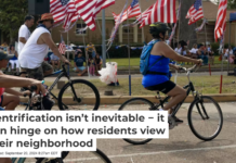 Families on bikes at a July Fourth parade in Houston’s Northside neighborhood. Jimmy Castillo, CC BY-ND